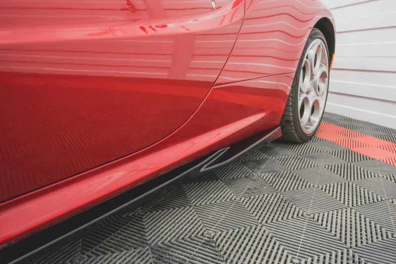 Maxton Design Seitenschweller Ansatz für Alfa Romeo 4C schwarz Hochglanz