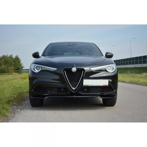 Maxton Design Front Ansatz V.1 für Alfa Romeo Stelvio schwarz Hochglanz