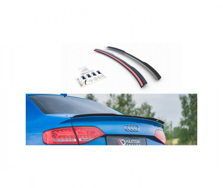 Maxton Design Spoiler CAP für Audi A4 / A4 S-Line B8 / B8 FL Limousine schwarz Hochglanz