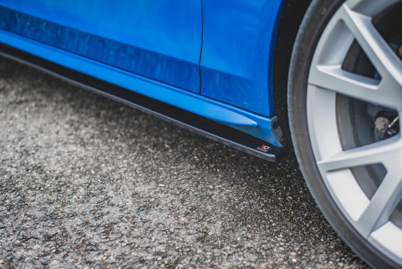 Maxton Design Seitenschweller Ansatz für Audi S4 / A4 / A4 S-Line B8 / B8 FL schwarz Hochglanz