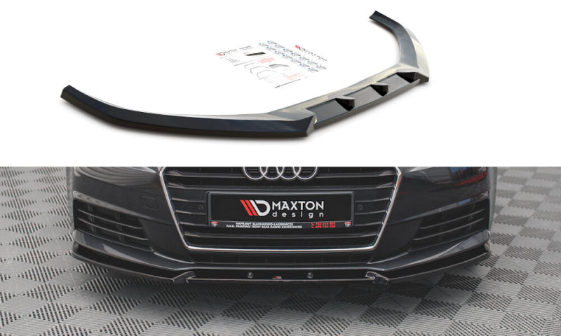 Maxton Design Front Ansatz V.1 für Audi A4 B9 schwarz Hochglanz