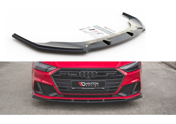 Maxton Design Front Ansatz V.2 für Audi A7 C8 schwarz Hochglanz