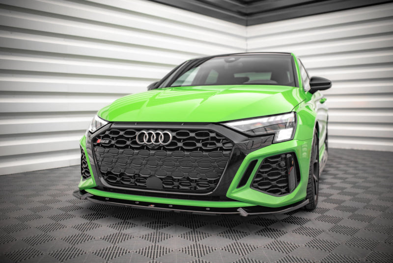 Maxton Design Front Ansatz V.1 für Audi RS3 8Y schwarz Hochglanz