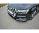 Maxton Design Front Ansatz für  V.1 Audi S3 / A3 S-Line 8V FL  schwarz Hochglanz