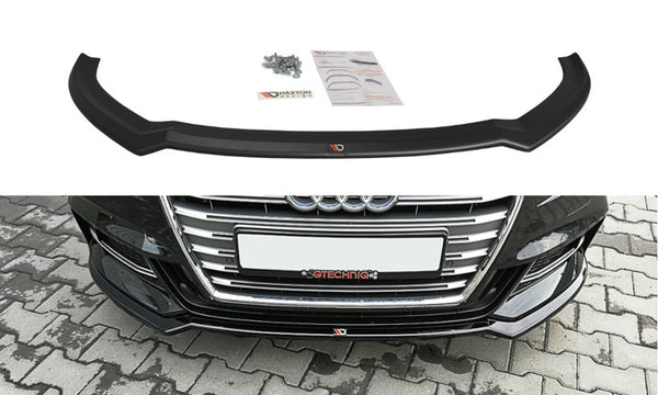Maxton Design Front Ansatz V.2 für Audi S3 / A3 S-Line 8V FL Limousine schwarz Hochglanz
