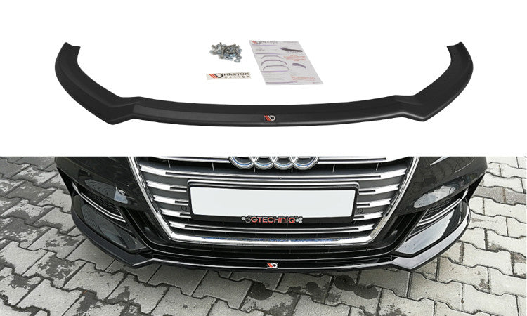 Maxton Design Front Ansatz V.2 für Audi S3 / A3 S-Line 8V FL Limousine schwarz Hochglanz