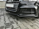 Maxton Design Front Ansatz V.2 für Audi S3 / A3 S-Line 8V FL Limousine schwarz Hochglanz