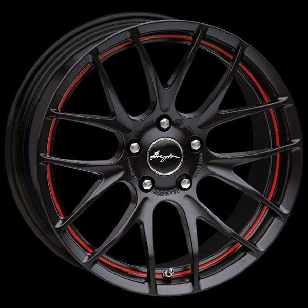 Breyton BMW Leichtmetallräder, Felgen Race GTS-R Matt black red circle undercut 7x18 Zoll  4x100 Lochkreis.  - Beast Performance Fahrzeugtechnik OHG