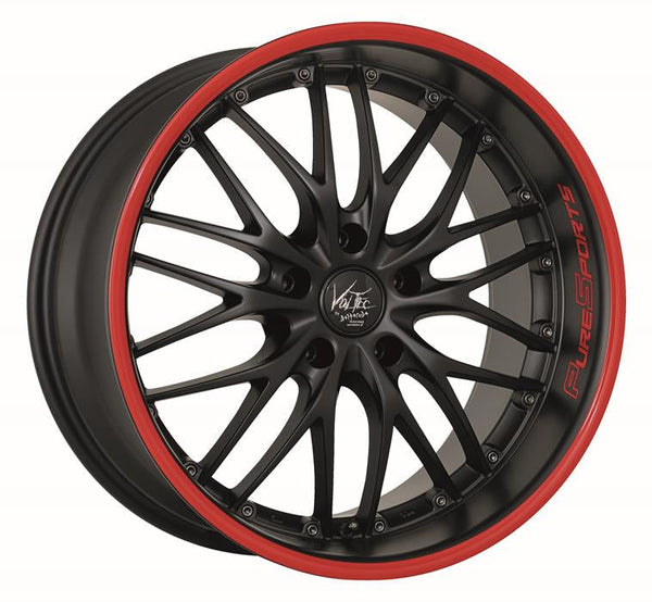 BARRACUDA VOLTEC T6 PureSports / Color Trim rot Felge 8x18 - 18 Zoll 4x100 Lochkreis - Beast Performance Fahrzeugtechnik OHG