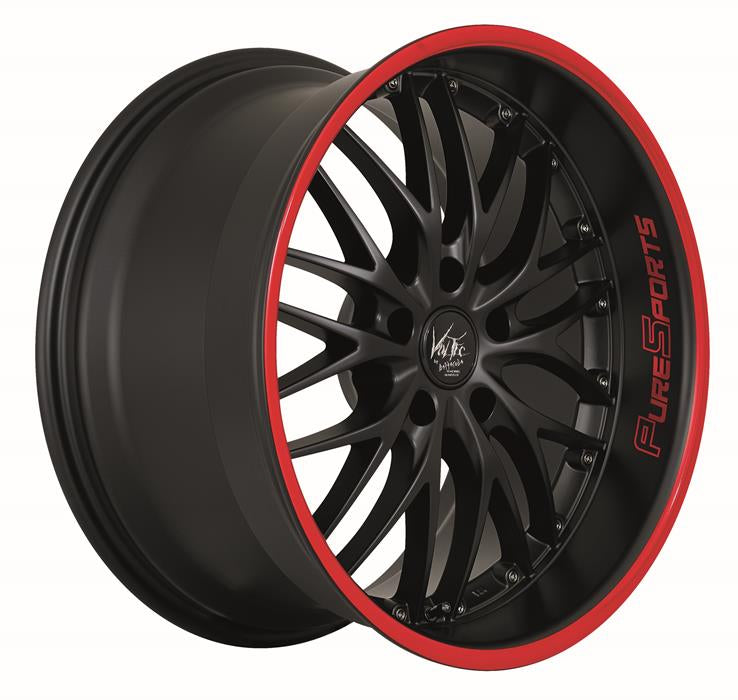 BARRACUDA VOLTEC T6 Mattblack Puresports / Color Trim rot Felge 8x18 - 18 Zoll 5x112 Lochkreis - Beast Performance Fahrzeugtechnik OHG