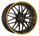 BARRACUDA VOLTEC T6 Mattblack Puresports / Color Trim gelb Felge 8x19 - 19 Zoll 5x114,3 Lochkreis - Beast Performance Fahrzeugtechnik OHG