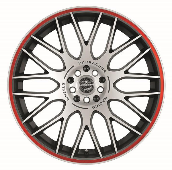 BARRACUDA KARIZZMA Mattblack-Polished / Color Trim rot Felge 9,5x19 - 19 Zoll 5x110 Lochkreis - Beast Performance Fahrzeugtechnik OHG