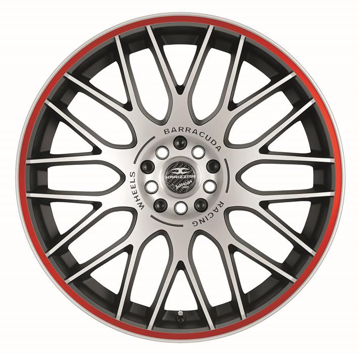 BARRACUDA KARIZZMA Mattblack-Polished / Color Trim rot Felge 9,5x19 - 19 Zoll 5x110 Lochkreis - Beast Performance Fahrzeugtechnik OHG