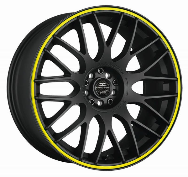 BARRACUDA KARIZZMA Mattblack Puresports / Color Trim gelb Felge 8,5x19 - 19 Zoll 5x115 Lochkreis - Beast Performance Fahrzeugtechnik OHG