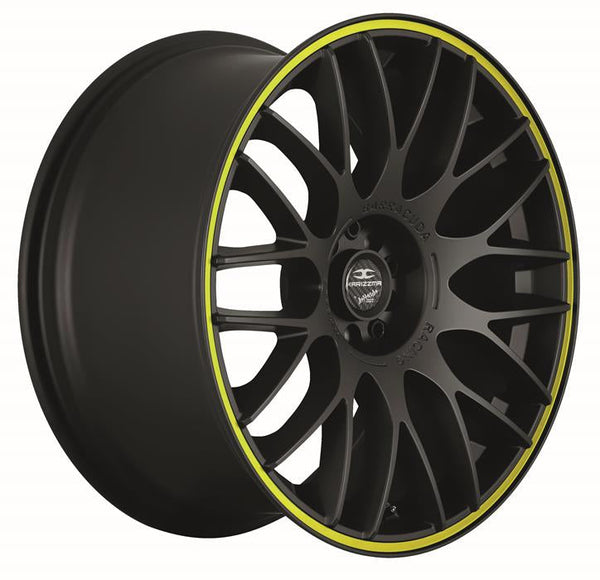 BARRACUDA KARIZZMA Mattblack Puresports / Color Trim gelb Felge 8,5x19 - 19 Zoll 5x105 Lochkreis - Beast Performance Fahrzeugtechnik OHG