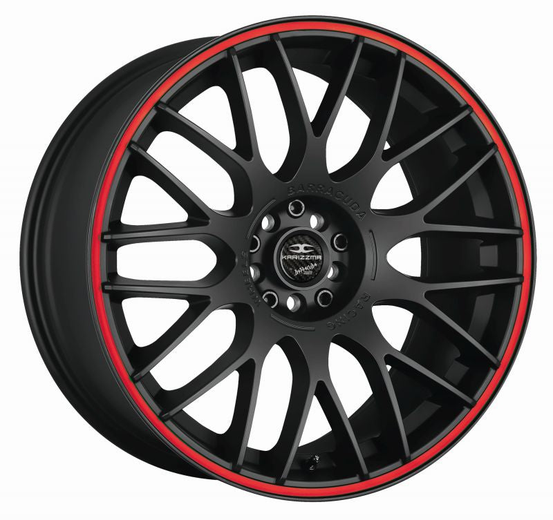 BARRACUDA KARIZZMA Mattblack Puresports / Color Trim rot Felge 9,5x19 - 19 Zoll 5x108 Lochkreis - Beast Performance Fahrzeugtechnik OHG