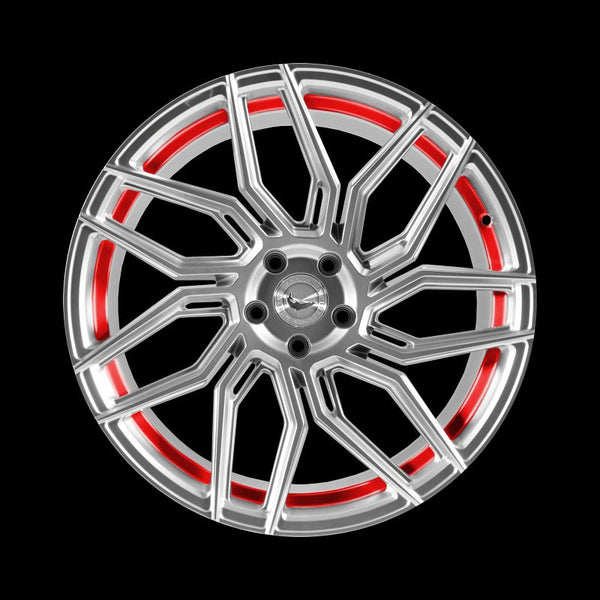 BARRACUDA DRAGOON Silver undercut Trimline red Felge 9x19 - 19 Zoll 5x108 Lochkreis - Beast Performance Fahrzeugtechnik OHG