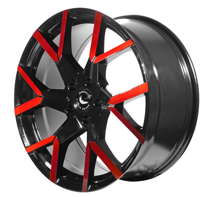 BARRACUDA TZUNAMEE EVO Black gloss Flashred Felge 9x20 - 20 Zoll 5x108 Lochkreis - Beast Performance Fahrzeugtechnik OHG