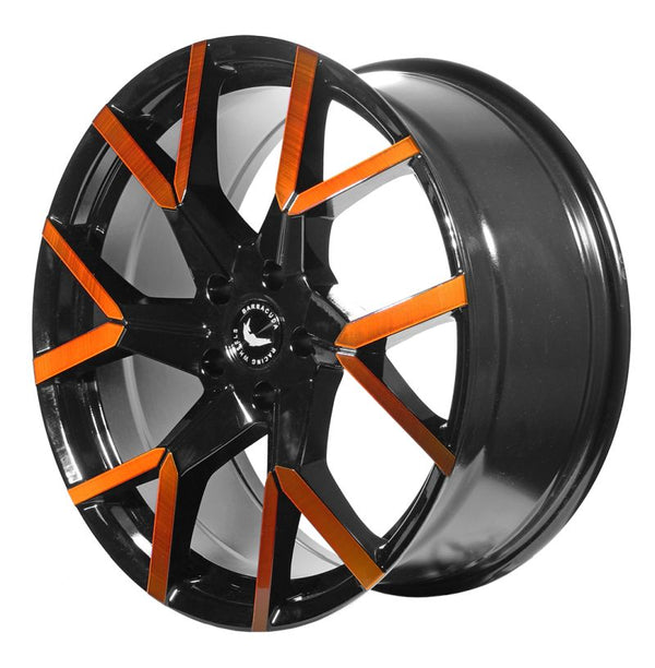 BARRACUDA TZUNAMEE EVO Black gloss Flashorange Felge 8x18 - 18 Zoll 5x112 Lochkreis - Beast Performance Fahrzeugtechnik OHG