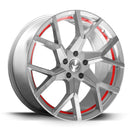 BARRACUDA TZUNAMEE EVO Silver brushed undercut Trimline red Felge 8x18 - 18 Zoll 5x100 Lochkreis - Beast Performance Fahrzeugtechnik OHG