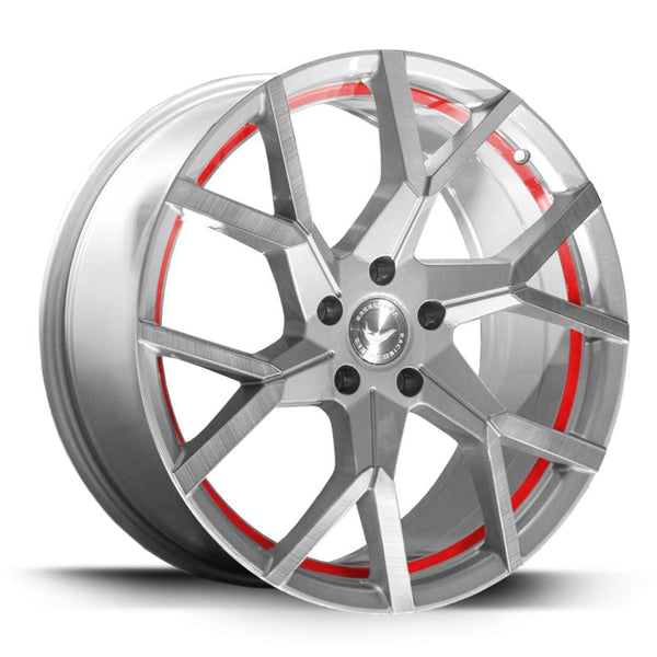 BARRACUDA TZUNAMEE EVO Silver brushed undercut Trimline red Felge 8x18 - 18 Zoll 5x120 Lochkreis - Beast Performance Fahrzeugtechnik OHG