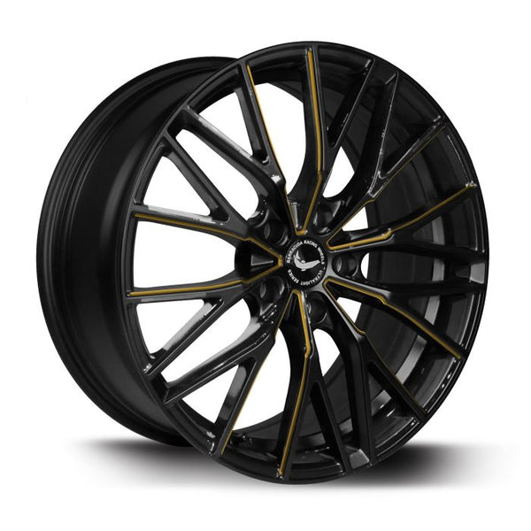 BARRACUDA PROJECT 3.0 Black gloss Flashgold Felge 8,5x18 - 18 Zoll 5x114,3 Lochkreis - Beast Performance Fahrzeugtechnik OHG