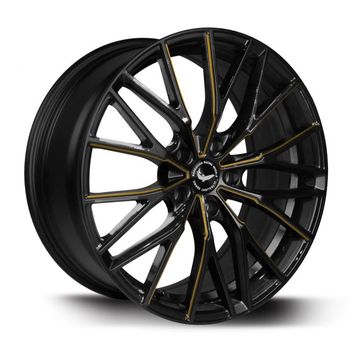 BARRACUDA PROJECT 3.0 Black gloss Flashgold Felge 8,5x20 - 20 Zoll 5x114,3 Lochkreis - Beast Performance Fahrzeugtechnik OHG