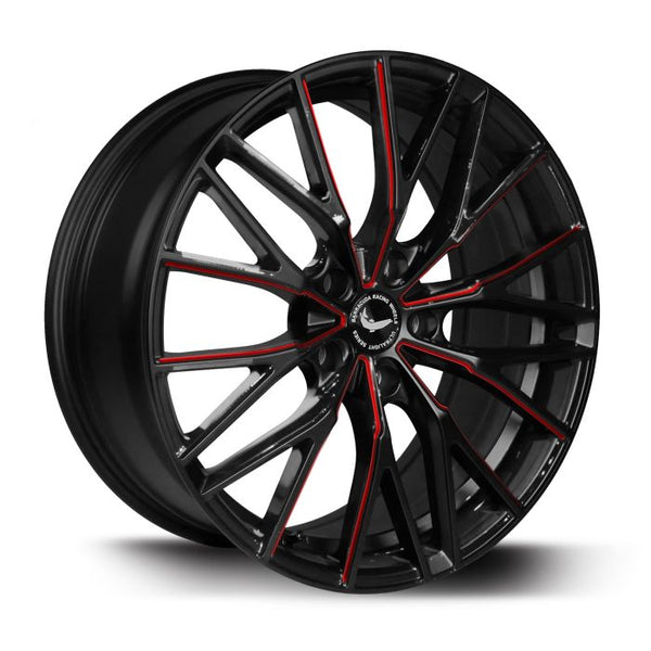 BARRACUDA PROJECT 3.0 Black gloss Flashred Felge 8,5x20 - 20 Zoll 5x120 Lochkreis - Beast Performance Fahrzeugtechnik OHG