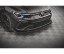 Maxton Design Lame de pare-chocs avant et flaps V.2 pour Volkswagen Golf R Mk8 Noir/Brillant