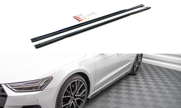 Maxton Design Seitenschweller Ansatz für Audi A7 C8 schwarz matt - Beast Performance Fahrzeugtechnik OHG