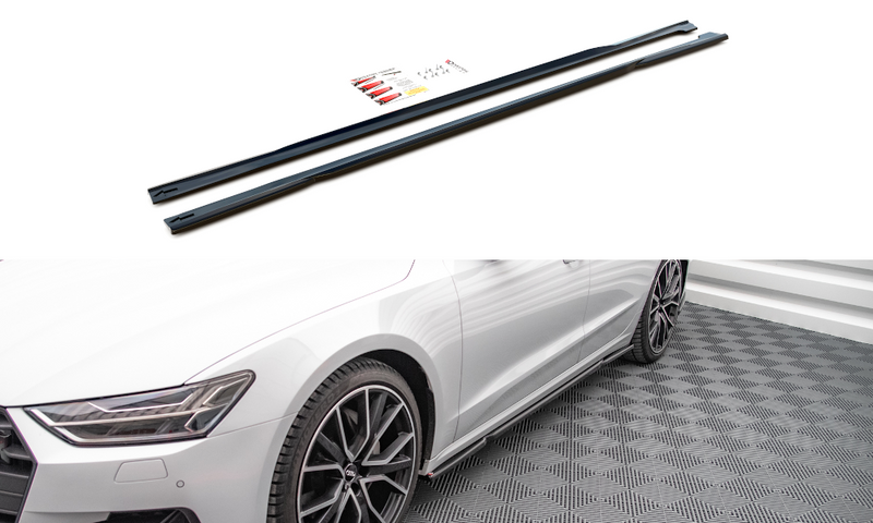 Maxton Design Seitenschweller Ansatz für Audi A7 C8 schwarz matt - Beast Performance Fahrzeugtechnik OHG