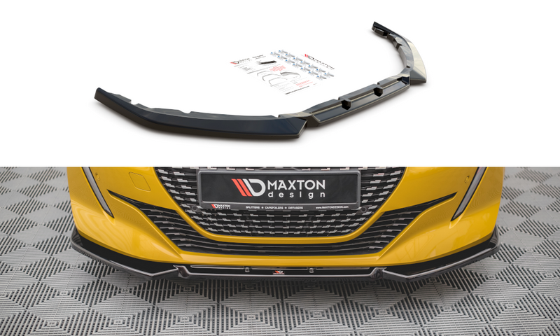 Maxton Design Front Ansatz V.1 für Peugeot 208 Mk2 schwarz matt - Beast Performance Fahrzeugtechnik OHG