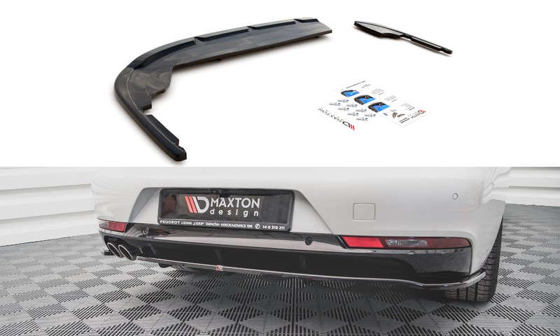 Maxton Design Mittlerer Diffusor Heck Ansatz DTM Look für Peugeot 508 GT-Line Mk2 schwarz Hochglanz - Beast Performance Fahrzeugtechnik OHG