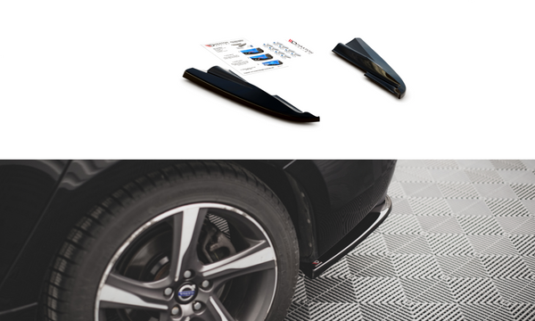 Maxton Design Heck Ansatz Flaps Diffusor für Volvo S60 R-Design Mk2 schwarz Hochglanz - Beast Performance Fahrzeugtechnik OHG