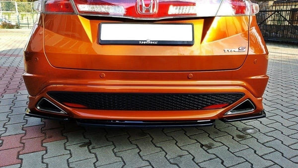Maxton Design Heck Ansatz Flaps Diffusor für HONDA CIVIC VIII TYPE S/R schwarz Hochglanz - Beast Performance Fahrzeugtechnik OHG