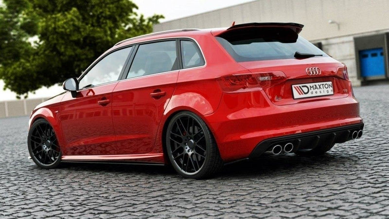 Maxton Design Heck Ansatz Flaps Diffusor für Audi S3 / A3 S-Line 8V Hachback / Sportback schwarz matt - Beast Performance Fahrzeugtechnik OHG