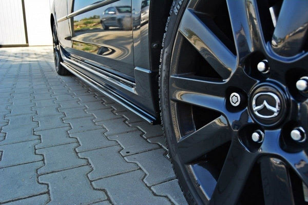 Maxton Design Seitenschweller Ansatz für MAZDA 3 MPS MK1 (vor Facelift) schwarz Hochglanz - Beast Performance Fahrzeugtechnik OHG