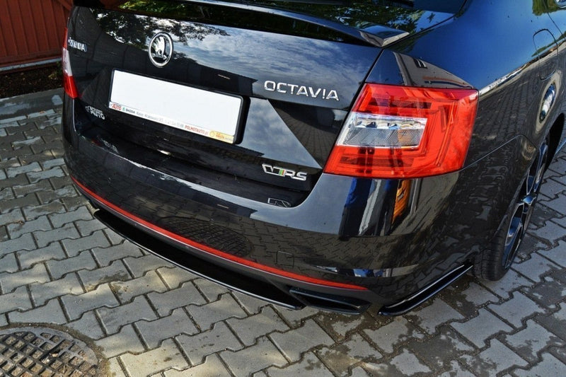 Maxton Design Heck Ansatz Flaps Diffusor für SKODA OCTAVIA III RS PREFACE/FACELIFT schwarz matt - Beast Performance Fahrzeugtechnik OHG