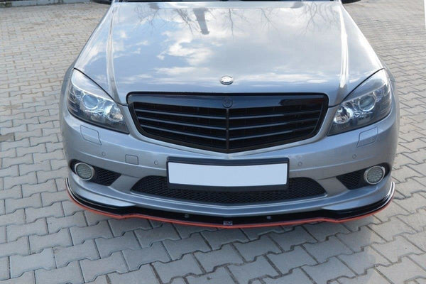 Maxton Design Front Ansatz für Mercedes C W204 AMG-Line (vor Facelift) Carbon Look - Beast Performance Fahrzeugtechnik OHG