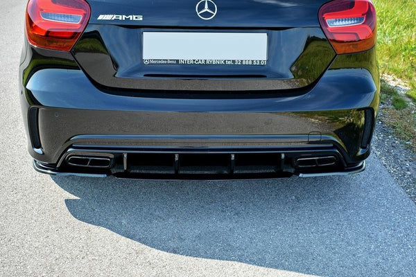 Maxton Design Heck Ansatz Flaps Diffusor für Mercedes A W176 AMG Facelift Carbon Look - Beast Performance Fahrzeugtechnik OHG