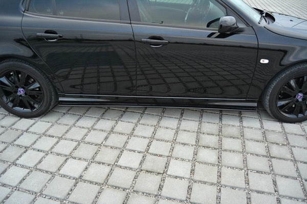 Maxton Design Seitenschweller Ansatz für Saab 9-3 Aero Mk2 Facelift schwarz matt - Beast Performance Fahrzeugtechnik OHG