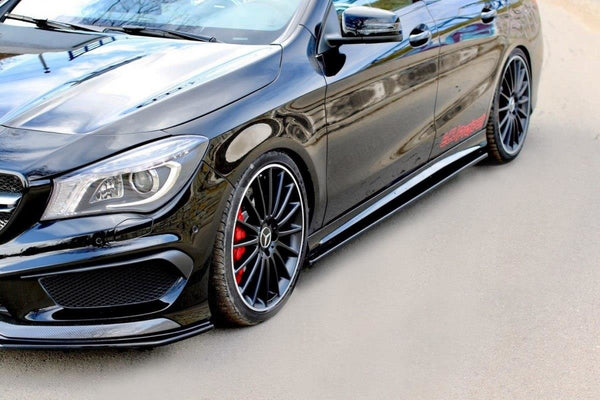 Maxton Design Seitenschweller Ansatz für MERCEDES CLA 45 AMG C117/A45 AMG W176 (vor Facelift) schwarz Hochglanz - Beast Performance Fahrzeugtechnik OHG