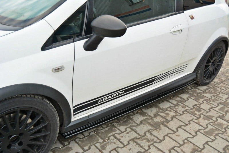 Maxton Design Seitenschweller Ansatz für FIAT GRANDE PUNTO ABARTH Carbon Look - Beast Performance Fahrzeugtechnik OHG