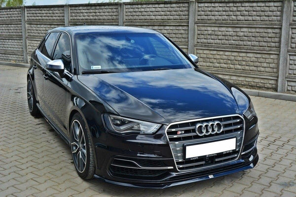 Maxton Design Front Ansatz für Audi S3 / A3 S-Line 8v Hatchback / Sportback schwarz matt - Beast Performance Fahrzeugtechnik OHG
