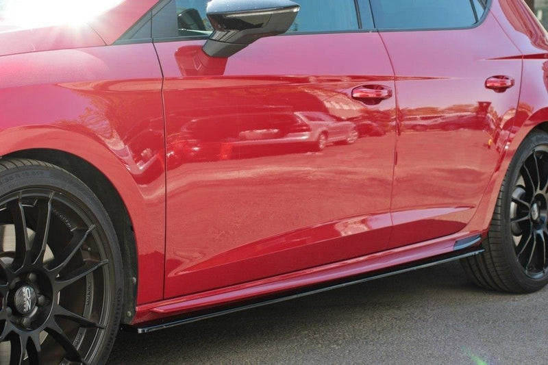 Maxton Design Seitenschweller Ansatz für v.2 Seat Leon Mk3 Cupra/ FR Facelift schwarz Hochglanz - Beast Performance Fahrzeugtechnik OHG