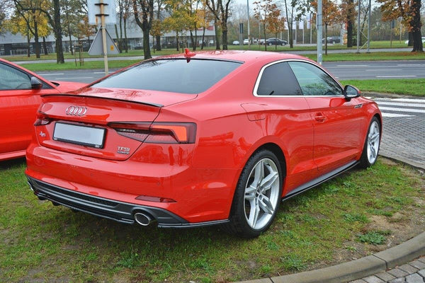 Maxton Design Mittlerer Diffusor Heck Ansatz für Audi A5 S-Line F5 Coupe / Sportback (mit einem vertikalen balken) schwarz matt - Beast Performance Fahrzeugtechnik OHG