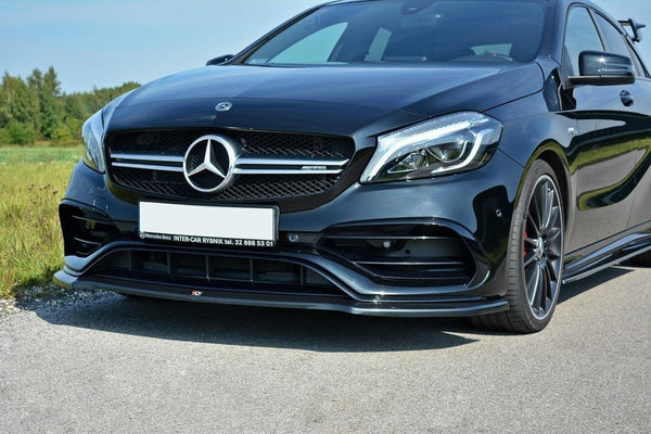 Maxton Design Front Ansatz V.1 für Mercedes A W176 AMG Facelift schwarz Hochglanz - Beast Performance Fahrzeugtechnik OHG