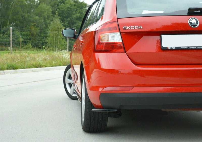 Maxton Design Heck Ansatz Flaps Diffusor für Skoda Rapid Spaceback schwarz Hochglanz - Beast Performance Fahrzeugtechnik OHG