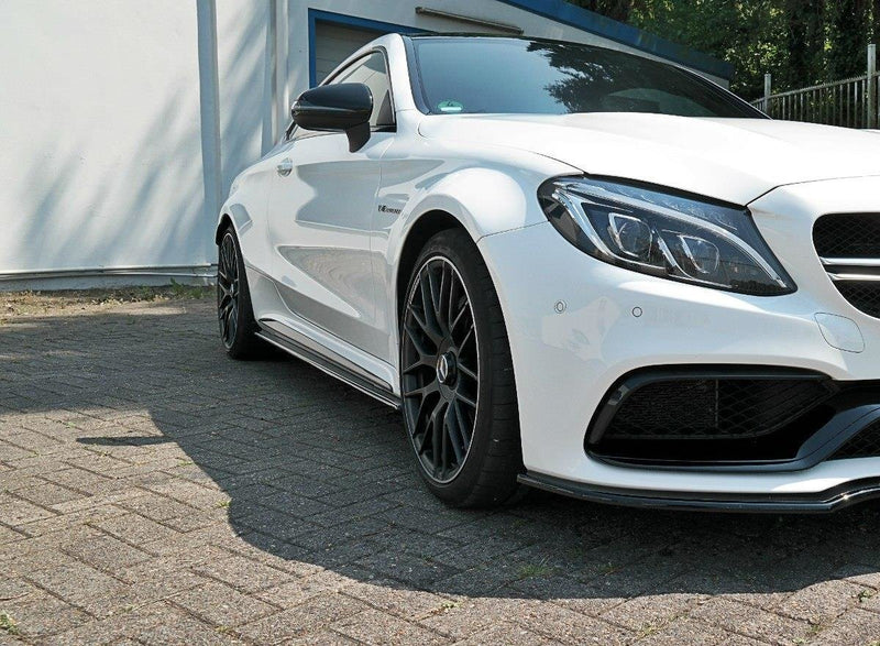 Maxton Design Seitenschweller Ansatz für Mercedes C-Klasse C205 63 AMG Coupe schwarz Hochglanz - Beast Performance Fahrzeugtechnik OHG