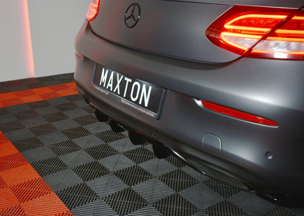Maxton Design Diffusor Heck Ansatz für MERCEDES- BENZ C-KLASSE W205 COUPE AMG-LINE schwarz matt - Beast Performance Fahrzeugtechnik OHG